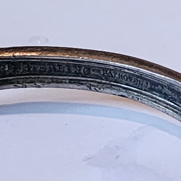 Antique sterling silver floral cuff bracelet flower - Picture 6 of 8